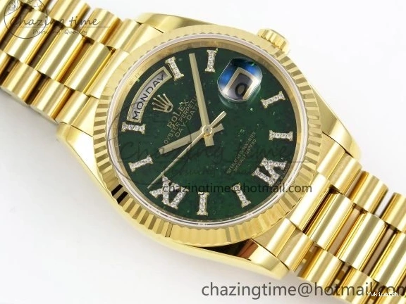 Dial 36 Green Edition YG Bracelet RAF YG Best on A2836 1:1 Date Stone Day Roman 0215